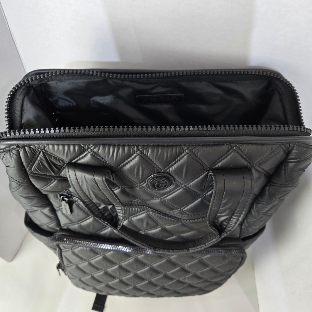 Joan & David Backpack Large Black Quilted Puffer Travel Work Laptop Bag #1105 - Picture 5 of 11
